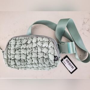 Mint Green Quilted Belt Bag